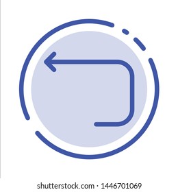 Arrow, Loop, Loop Arrow, Back Blue Dotted Line Line Icon