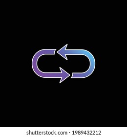 Arrow Loop blue gradient vector icon