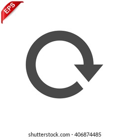 arrow loop icon, vector arrow sign, isolated  curved arrow symbol