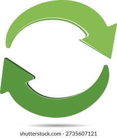 Arrow looping in circle green refresh icon