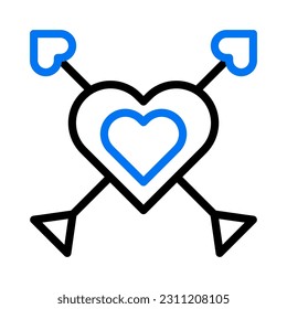 Arrow love icon duocolor blue style valentine illustration vector element and symbol perfect.