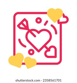 Arrow love icon duotone yellow red valentine illustration vector element and symbol perfect.