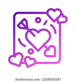 Arrow love icon gradient purple pink style valentine illustration vector element and symbol perfect.