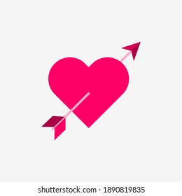 VECTOR DE ILUSTRACIÓN DE ICONOS DE FLECHA Y AMOR AISLADO