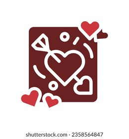 Arrow love icon solid brown red style valentine illustration vector element and symbol perfect.
