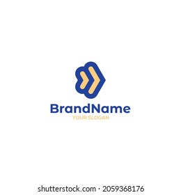 Arrow Love Logo Design Vector