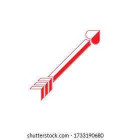 Logo Color Rojo Y Blanco Con Amor De Flecha