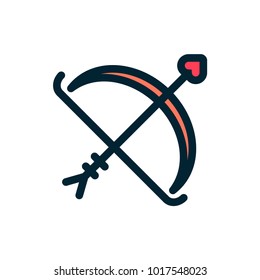arrow love valentine icon filled outline