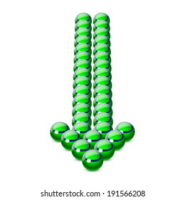 arrow made of green balls