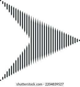 arrow made of many vertical lines