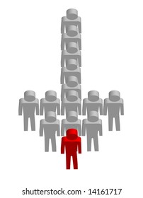 Arrow made from people