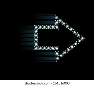 arrow made of shiny diamonds