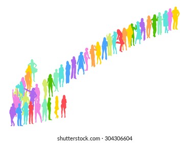 Arrow made of Vector Silhouettes Isolated 