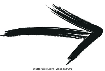 Arrow maker brush ink hand drawn isolated mark hand arrow