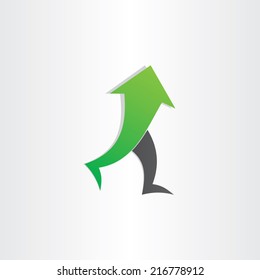 arrow man walking go up business success concept
