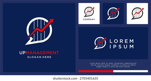 Arrow up management logo design template