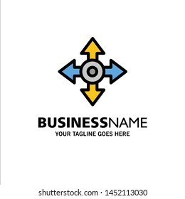 Arrow, Map, Location, Navigation Business Logo Template. Flat Color