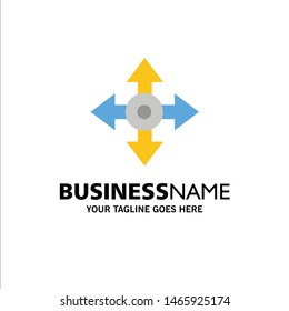 Arrow, Map, Location, Navigation Business Logo Template. Flat Color. Vector Icon Template background
