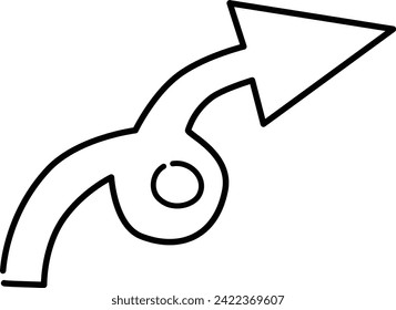 Arrow mark in handwritten style Black