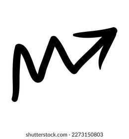 Arrow mark icon. Hand drawn arrow illustration. Vector isolated on white background.