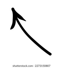 Arrow mark icon. Hand drawn arrow illustration. Vector isolated on white background.