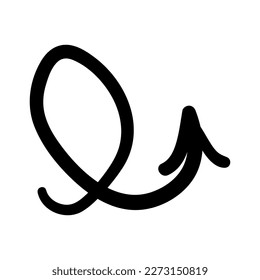 Arrow mark icon. Hand drawn arrow illustration. Vector isolated on white background.