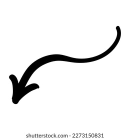 Pfeilmarkensymbol. Handgezeichnete Pfeilgrafik. Vektorgrafik einzeln auf weißem Hintergrund.