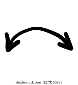 Pfeilmarkensymbol. Handgezeichnete Pfeilgrafik. Vektorgrafik einzeln auf weißem Hintergrund.