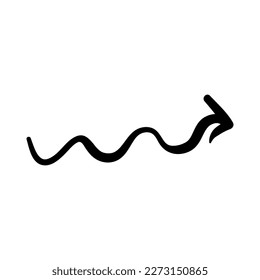 Arrow mark icon. Hand drawn arrow illustration. Vector isolated on white background.