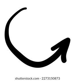 Arrow mark icon. Hand drawn arrow illustration. Vector isolated on white background.
