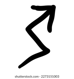 Arrow mark icon. Hand drawn arrow illustration. Vector isolated on white background.