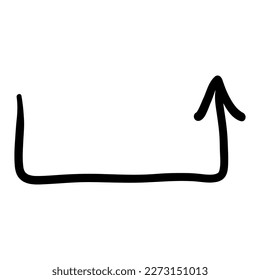 Arrow mark icon. Hand drawn arrow illustration. Vector isolated on white background.