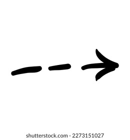 Arrow mark icon. Hand drawn arrow illustration. Vector isolated on white background.
