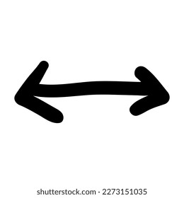 Arrow mark icon. Hand drawn arrow illustration. Vector isolated on white background.