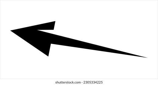 Pfeilmarkensymbol. Modernes, schwarzes Pfeillogo. Vektorgrafik einzeln auf weißem Hintergrund.