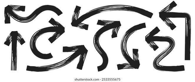 Arrow marker bold style black color texture set