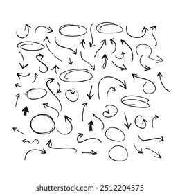Arrow marker isolated on white mark hand draw