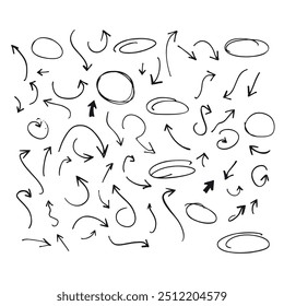 Arrow marker isolated on white mark hand draw