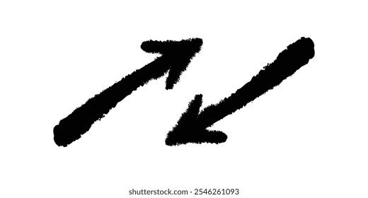 Arrow marker isolated on white background.Arrow mark hand drawn. Black arrows icon.