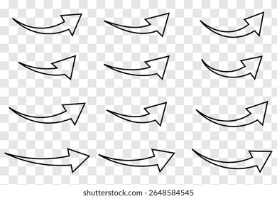 arrow marker isolated png mark. Arrow icons set. Arrow collection. Simple arrow big set. Vector illustration eps 10