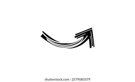 arrow marker symbol, black isolated silhouette