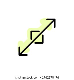 Arrow maximize with color shadow vector icon in arrows set