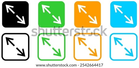 arrow maximize icon two arrows expand icons resize zoom scale icon