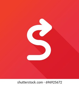 Arrow meandering vector icon. Direction sign