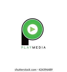 arrow media play icon theme logotype vector art illustration