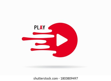 Arrow media play icon, web symbol, vector illustration