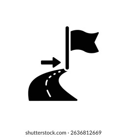 Arrow Merging into Success Flag Representing Career Achievement