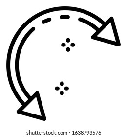 Arrow metal piercing icon. Outline arrow metal piercing vector icon for web design isolated on white background