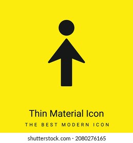 Icono de flecha a material amarillo brillante mínimo