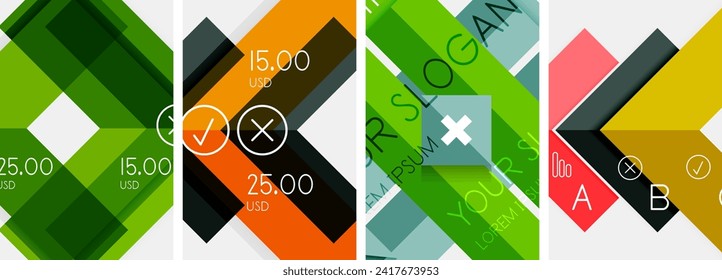 Arrow minimal geometric abstract poster designs. Vector illustration For Wallpaper, Banner, Background, Card, Book Illustration, landing page